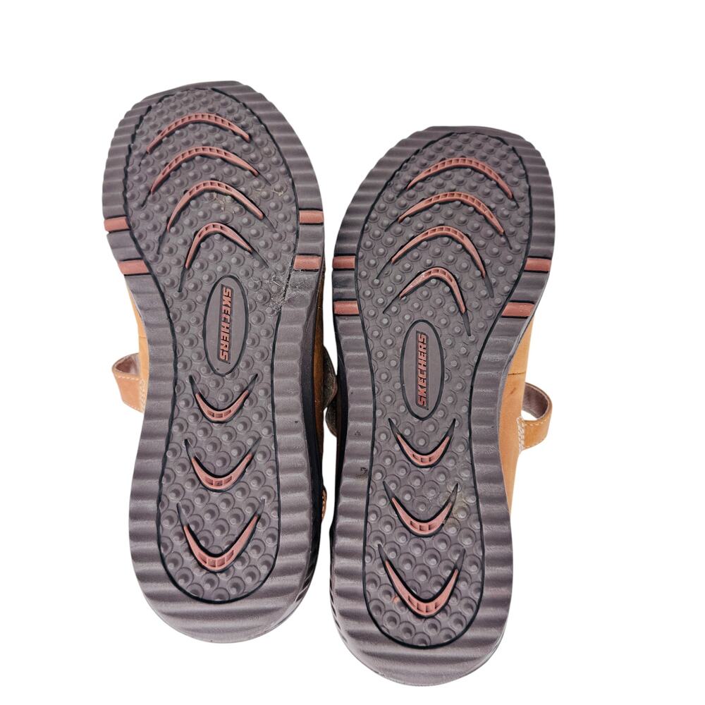 Skechers Shape ups Mary Janes Shoes Womens US 7.5 Brown Leather Wedge SN24883 - Picture 9 of 11